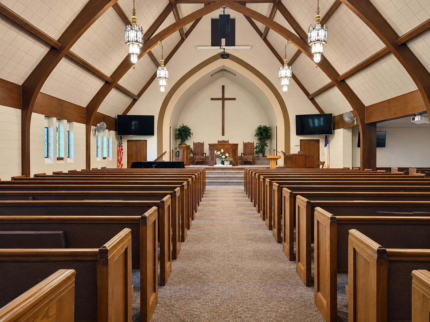 Interior of the Grant Reformed Church sanctuary